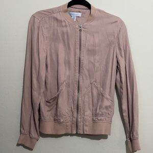 Dusty rose Kenneth Cole bomber jacket.